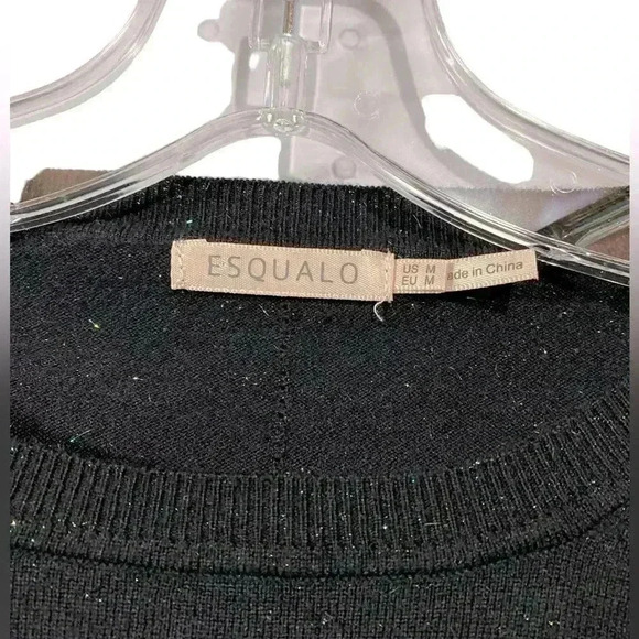 NWOT Esqualo, Sparkling Long-Sleeve Pullover, Medium, Black - Picture 4 of 9